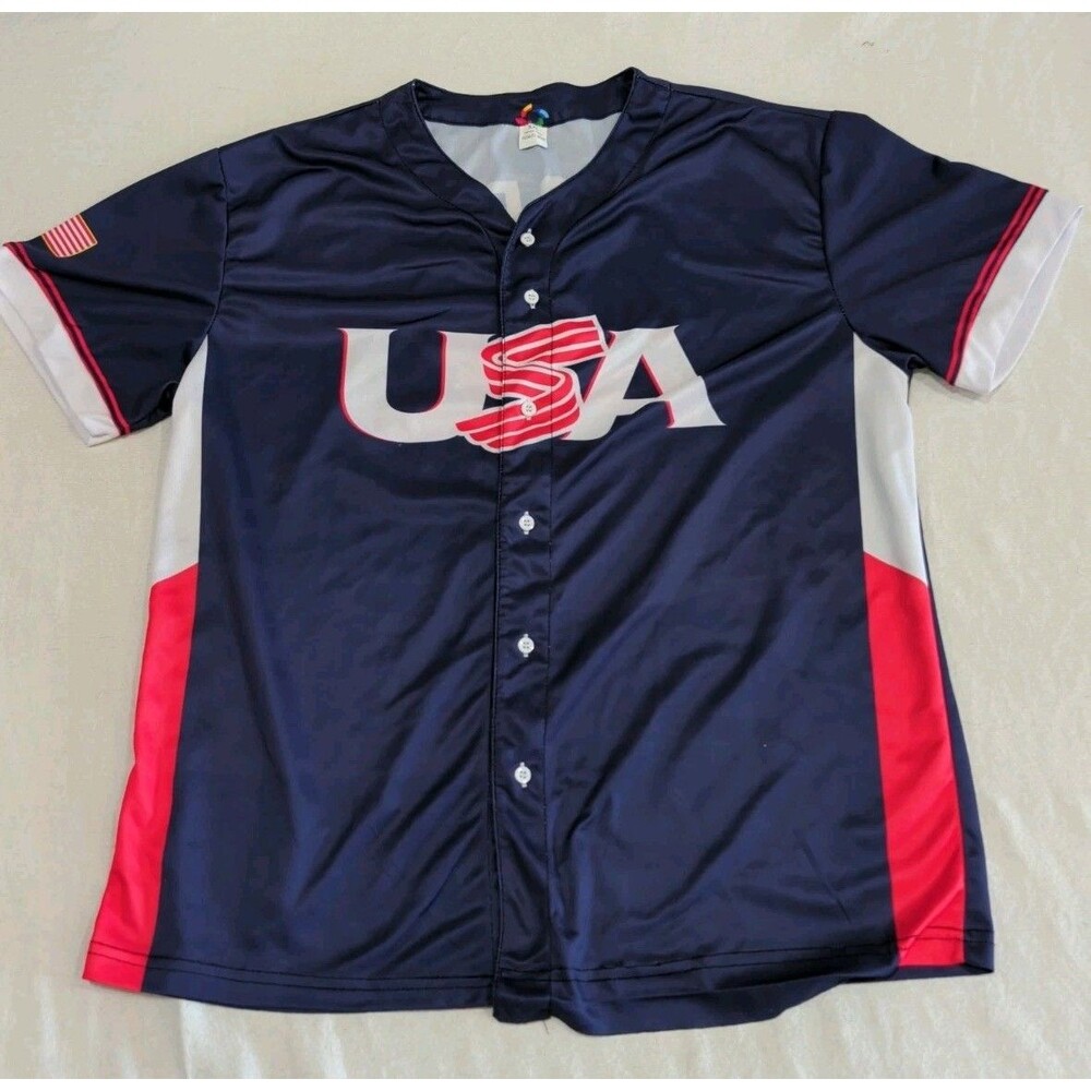 USA Baseball Bryce Harper #24 Lightweight Button Up Jersey Adult Size XXL 2XL